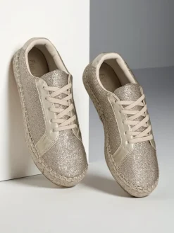 Best Trampki damskie z brokatem Sercele Trampki