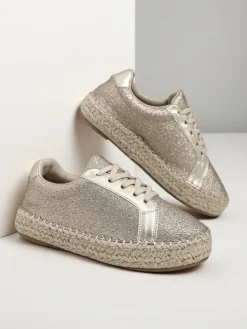 Best Trampki damskie z brokatem Sercele Trampki