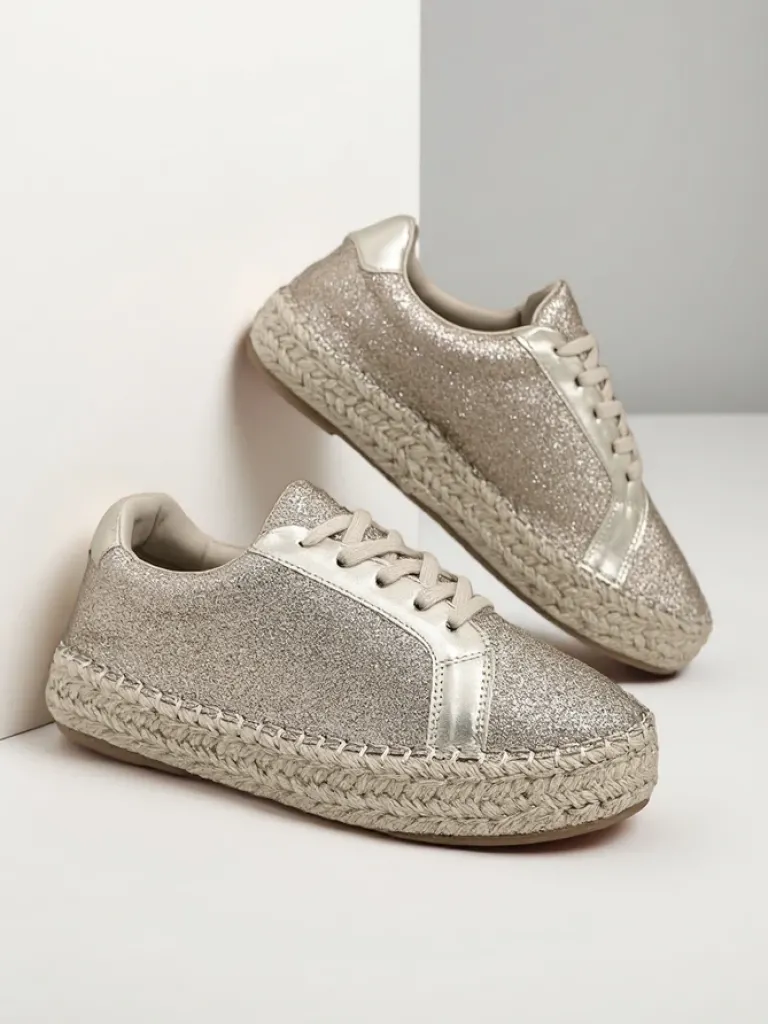 Best Trampki damskie z brokatem Sercele Trampki