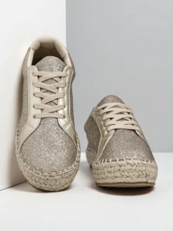 Best Trampki damskie z brokatem Sercele Trampki