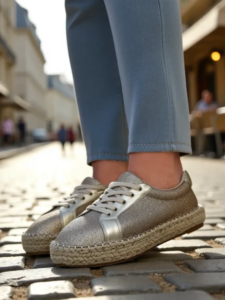 Best Trampki damskie z brokatem Sercele Trampki