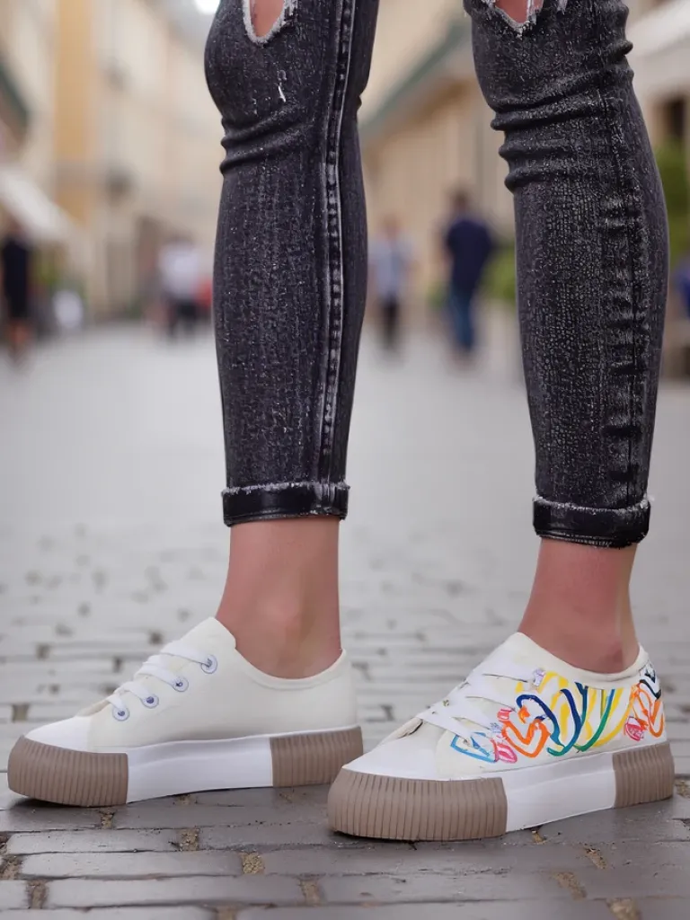 Best Trampki damskie z printem Sercess Trampki