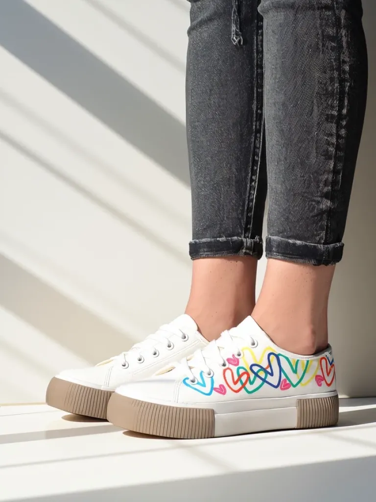 Best Trampki damskie z printem Sercess Trampki