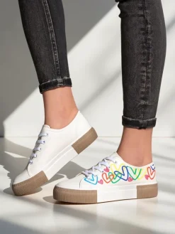 Best Trampki damskie z printem Sercess Trampki