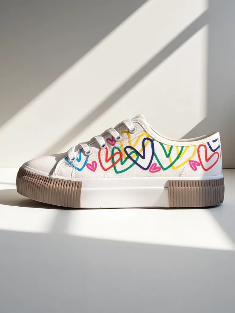 Best Trampki damskie z printem Sercess Trampki