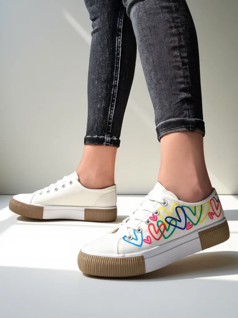 Best Trampki damskie z printem Sercess Trampki