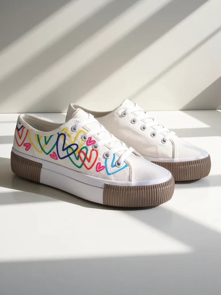 Best Trampki damskie z printem Sercess Trampki