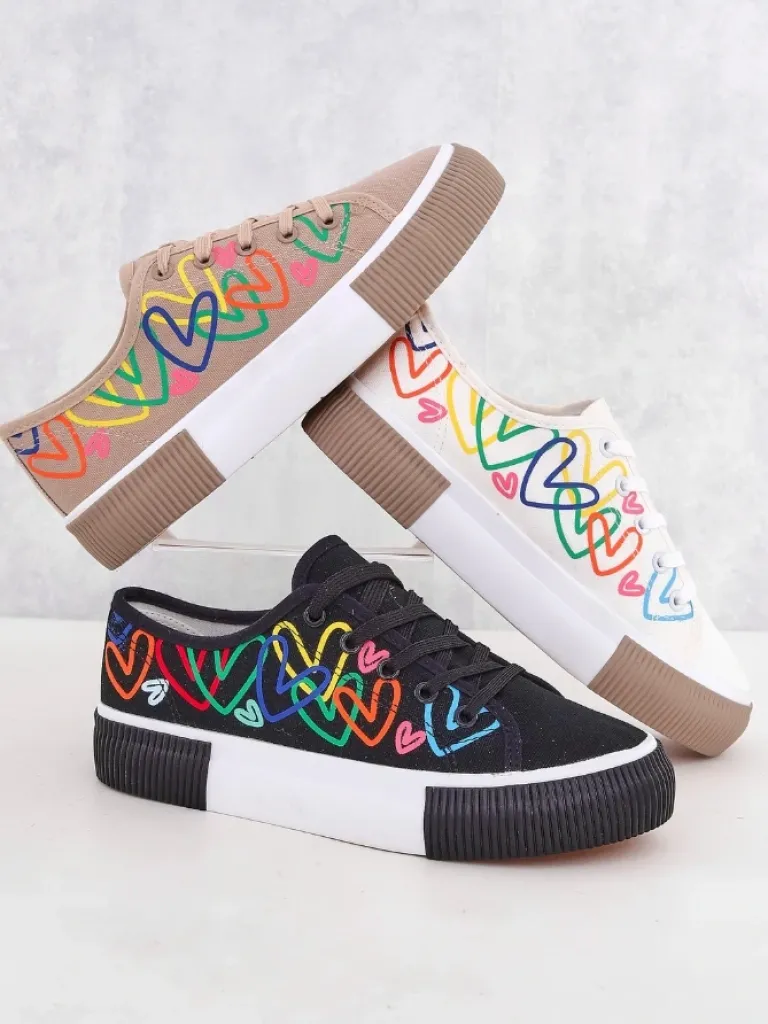 Best Trampki damskie z printem Sercess Trampki