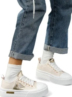 Sale Trampki damskie na platformie Gold World Trampki