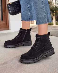 Outlet Trapery damskie Savbery Trapery|Botki Z Delikatnym Ociepleniem