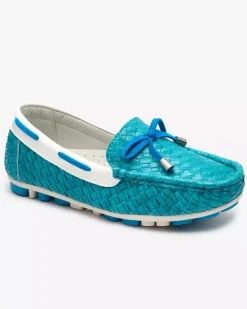 Outlet Turkusowe dziecięce mokasyny Dannad Dziewczęce