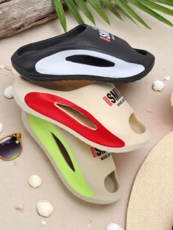 Outlet Uniwersalne gumowe klapki Super Smile Klapki|Klapki Płaskie