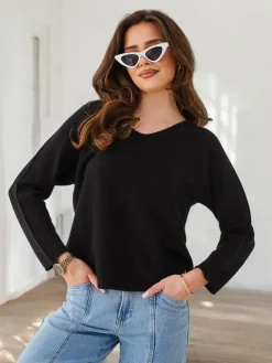 Hot Wiskozowy cienki damski sweterek Swetry