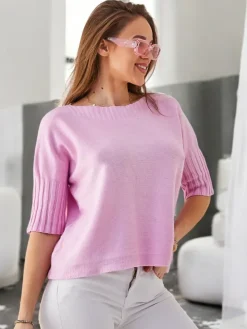 New Wiskozowy damski sweter z krótkimi rękawami Swetry