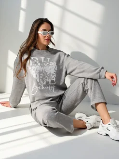 Sale Wiskozowy damski komplet z printem Damskie Komplety Damskie