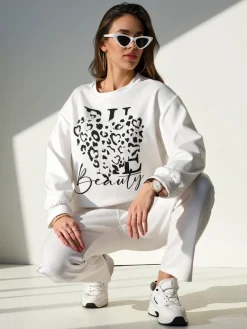 Sale Wiskozowy damski komplet z printem Damskie Komplety Damskie