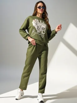 Sale Wiskozowy damski komplet z printem Damskie Komplety Damskie