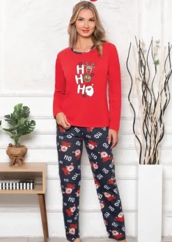 Outlet Świąteczna bawełniana piżama damska HO HO HO Piżamy