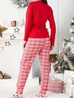 New Świąteczna bawełniana piżama damska Piżamy