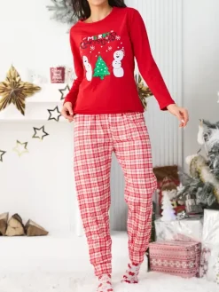 New Świąteczna bawełniana piżama damska Piżamy