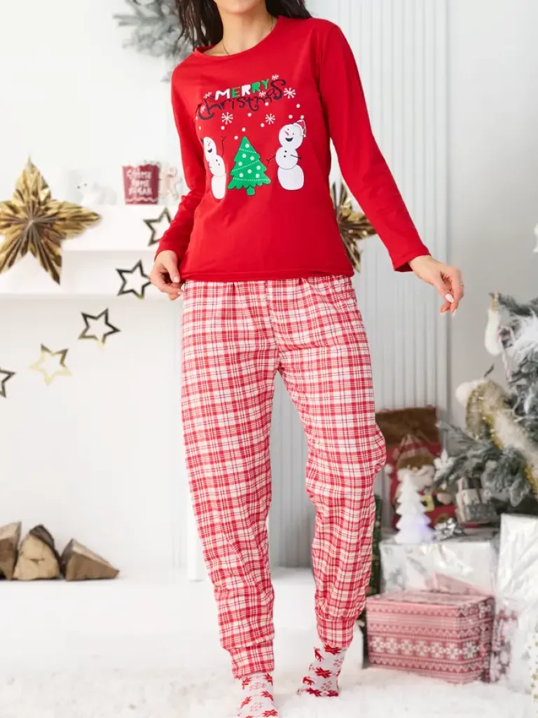 New Świąteczna bawełniana piżama damska Piżamy