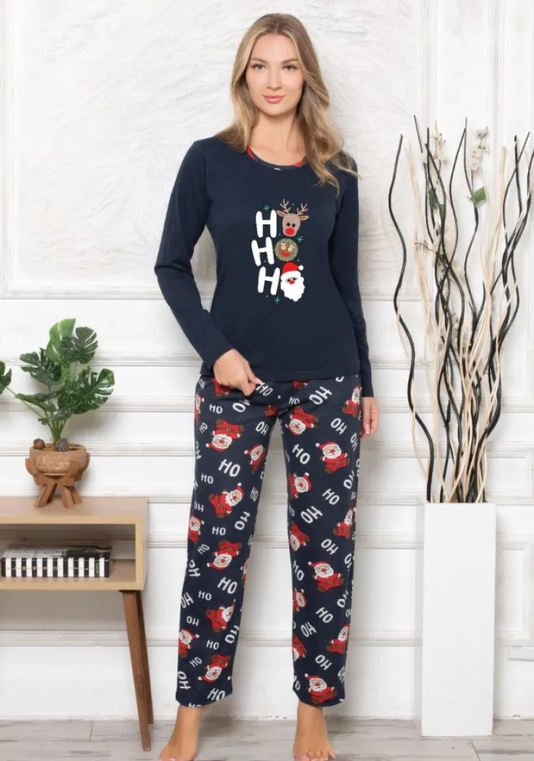 Best Świąteczna bawełniana piżama damska HO HO HO Piżamy