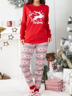 Discount Świąteczna bawełniana piżama damska The Red-Nosed Reindeer Piżamy