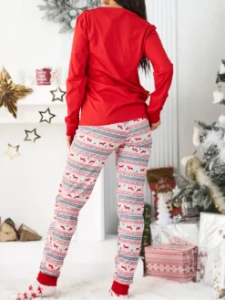 Discount Świąteczna bawełniana piżama damska The Red-Nosed Reindeer Piżamy