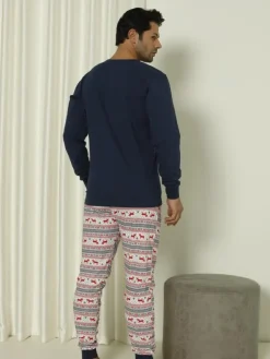 Outlet Świąteczna bawełniana męska piżama 2- częściowa Merry Christmas Piżamy