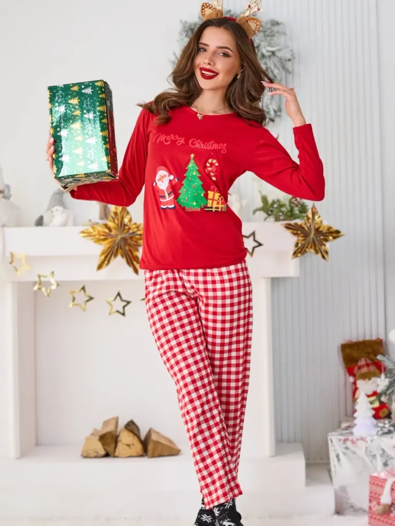 Best Świąteczna bawełniana piżama damska Merry Christmas! Piżamy