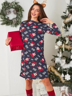 New Świąteczna bawełniana koszula nocna HO HO HO Piżamy