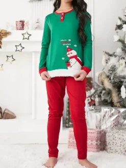 Sale Świąteczna dziecięca piżama z printem Bielizna|Piżamy