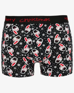 Online Świąteczne czarne bokserki męskie Majtki