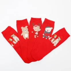 Świąteczne skarpetki damskie za kostkę 5/pak Skarpetki