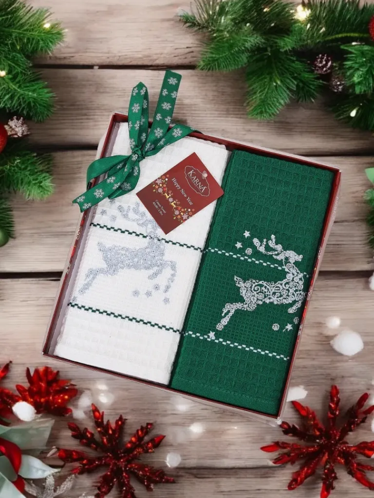 Hot Świąteczny komplet ręczników Happy New Year Akcesoria|Ręczniki