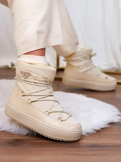 Online Wsuwane botki a'la śniegowce damskie w kolorze m Vevnose Śniegowce|Botki Z Delikatnym Ociepleniem