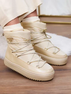 Online Wsuwane botki a'la śniegowce damskie w kolorze m Vevnose Śniegowce|Botki Z Delikatnym Ociepleniem