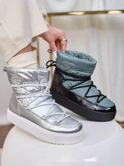 New Wsuwane botki a'la śniegowce damskie w kolorze m Vevnose Śniegowce|Botki Z Delikatnym Ociepleniem