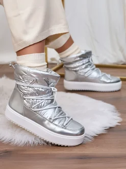 New Wsuwane botki a'la śniegowce damskie w kolorze m Vevnose Śniegowce|Botki Z Delikatnym Ociepleniem