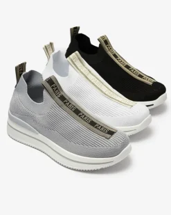 Discount Wsuwane buty sportowe damskie z napisami w kolorze m Cerppa Damskie Bieganie, Ćwiczenia I Trening