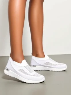 Outlet Wsuwane damskie materiałowe buty sportowe Terrifa Damskie Bieganie, Ćwiczenia I Trening