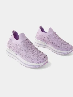 Wsuwane damskie buty sportowe z cyrkoniami Adeq Damskie Bieganie, Ćwiczenia I Trening