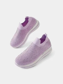 Wsuwane damskie buty sportowe z cyrkoniami Adeq Damskie Bieganie, Ćwiczenia I Trening