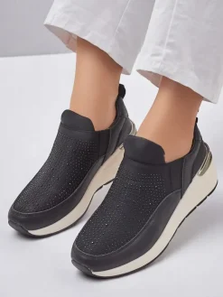 Sale Wsuwane damskie buty sportowe z cyrkoniami Elera Damskie Sneakersy