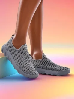 Outlet Wsuwane damskie materiałowe buty sportowe Erra Damskie Bieganie, Ćwiczenia I Trening