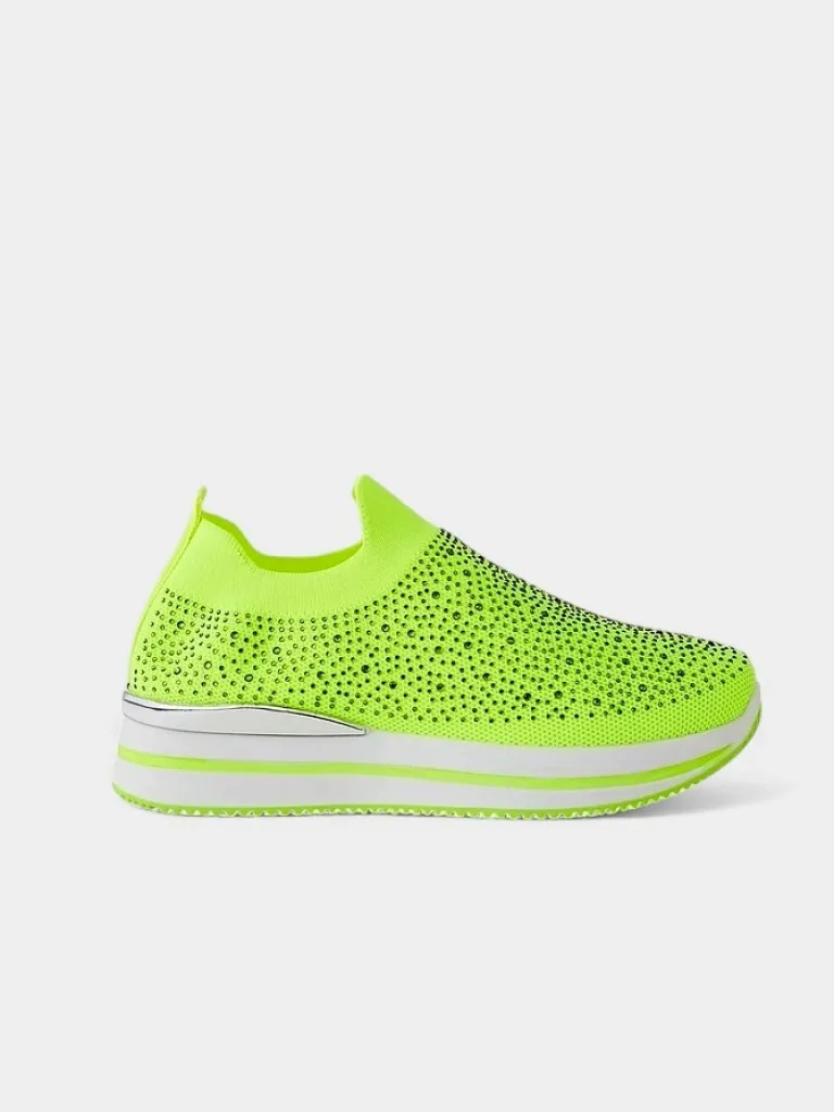 Sale Wsuwane damskie materiałowe buty sportowe z cyrkoniami Adeq Damskie Bieganie, Ćwiczenia I Trening