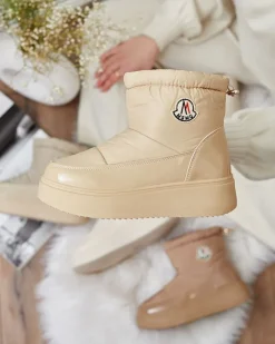 Sale Wsuwane śniegowce damskie w m kolorze Ademra Śniegowce|Botki Z Grubym Ociepleniem