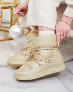 New Wsuwane śniegowce damskie w m kolorze Iredas Śniegowce|Botki Z Delikatnym Ociepleniem