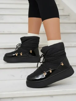 Outlet Wsuwane śniegowce damskie w m kolorze Dabenda Śniegowce|Botki Z Grubym Ociepleniem