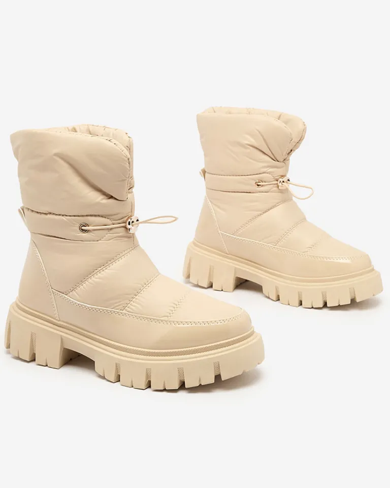 Clearance Wsuwane śniegowce damskie w m kolorze Sadella Śniegowce|Botki Z Grubym Ociepleniem